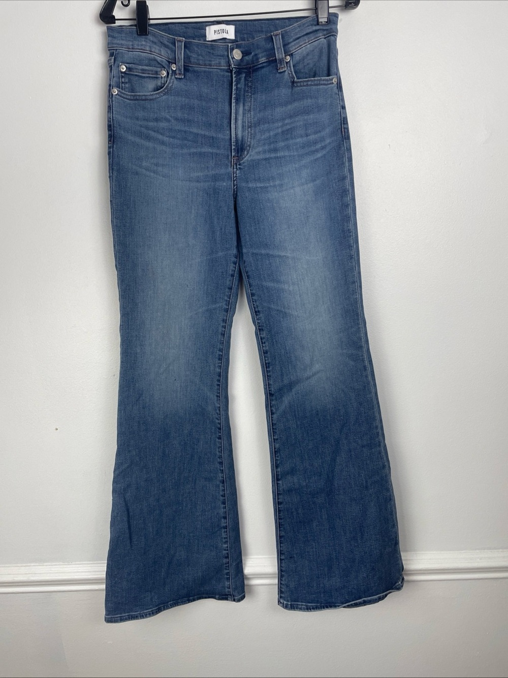 Pistola Kinsley Mid Rise Ultra Flare Blue Jeans Size 29